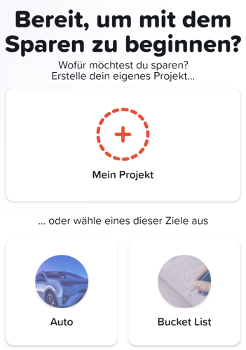 Mit YUH sparen. Erstelle dein eigenes Projekt