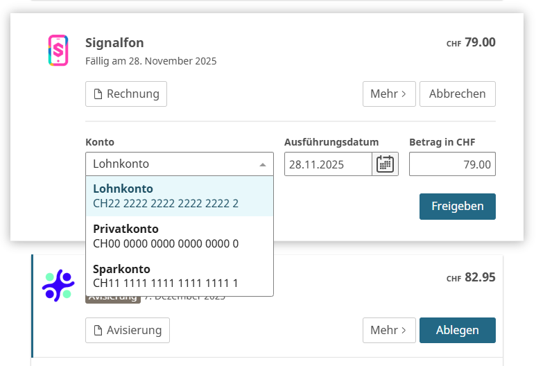 Miss Finance Wiki - eBill Erfahrungsbericht - Rechnung freigeben