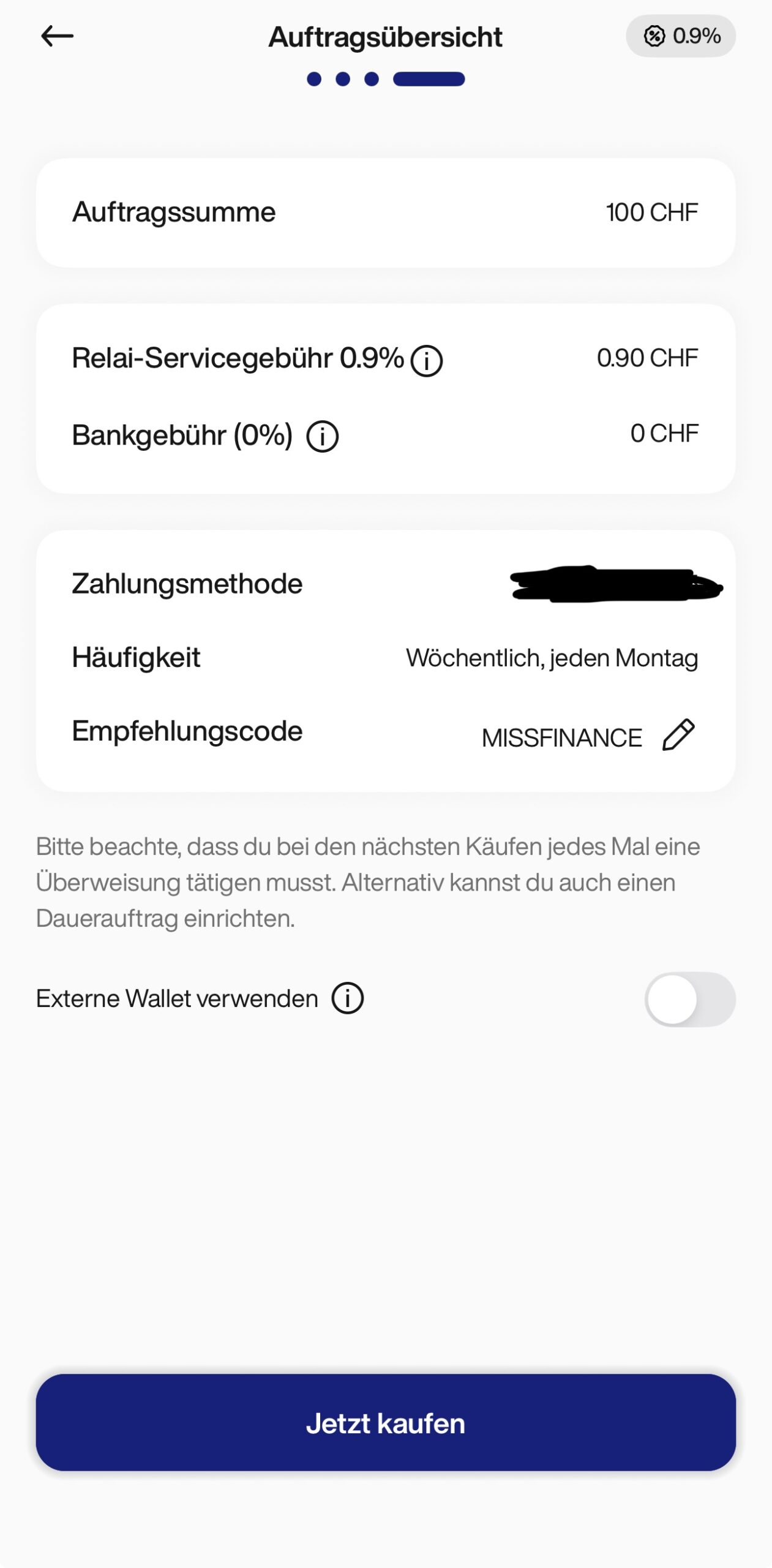 Miss Finance Wiki - relai - Durchschnittskosteneffekt - Auftragsübersicht
